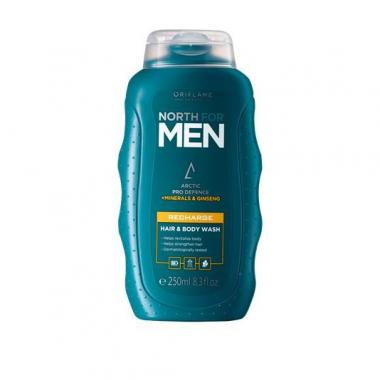 Тонизирующий шампунь для волос и тела North for Men Recharge