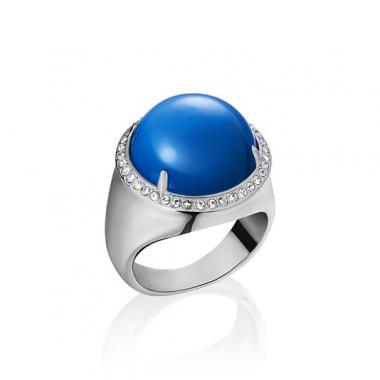Кольцо с натуральным синим агатом "Безупречный стиль"(19)